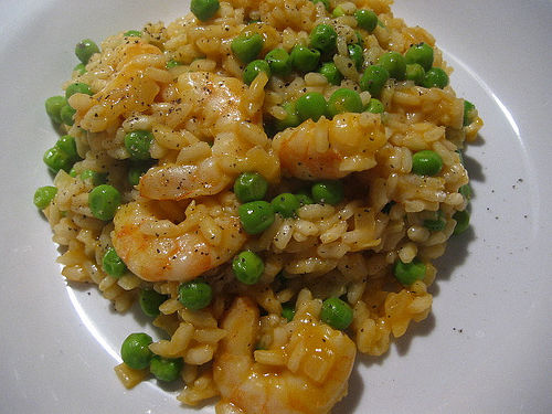 Risotto gamberi piselli