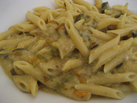 penne ai fiori di zucca