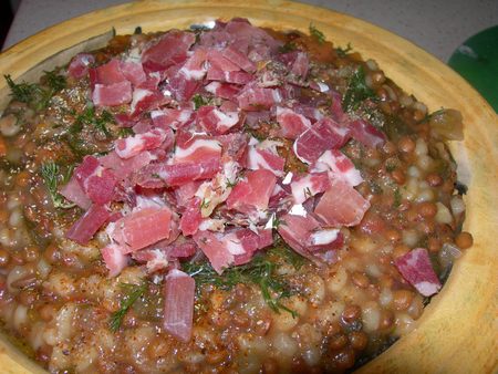 zuppa di lenticchie e orzo perlato