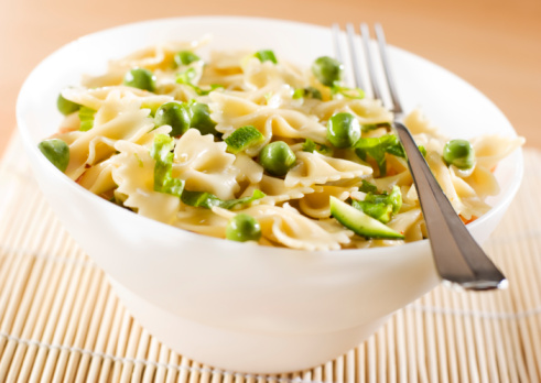 farfalle piselli zucchine curry