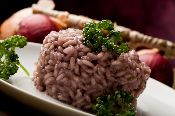 risotto al vino rosso e taleggio