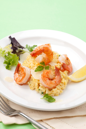 risotto scampi e champagne, san Valentino