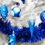 decorazioni tavola natale argento blu