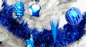 decorazioni tavola natale argento blu