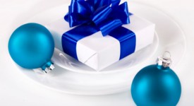 decorazioni tavola natale argento blu