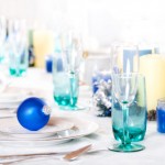 decorazioni tavola natale argento blu