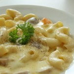 Maccheroni yogurt bianco porri primo leggero