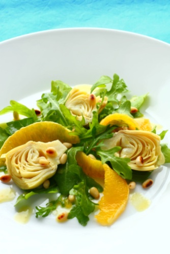 ricetta antipasto stagione insalatina aperture carciofi arance