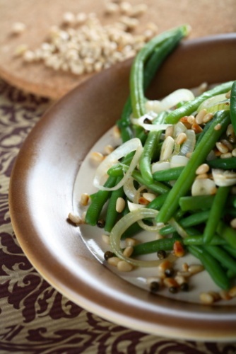 contorno leggero fagiolini orzo tegame