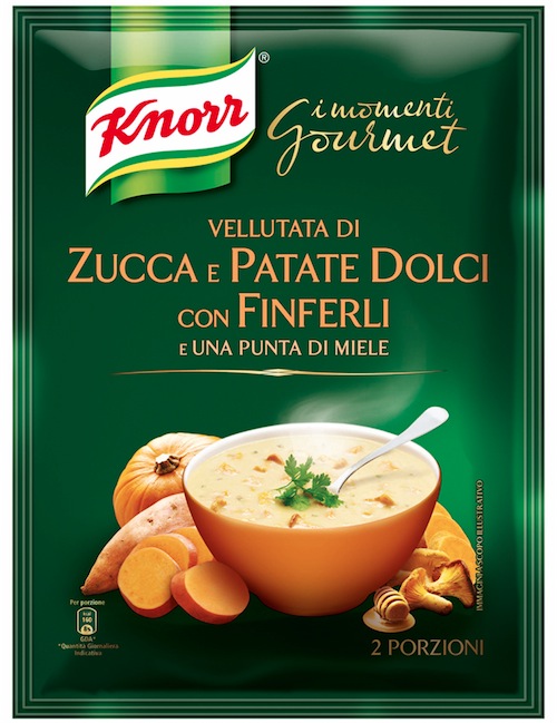 Vellutata Knorr zucca patate dolci finferli
