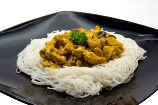 spaghetti riso pollo curry