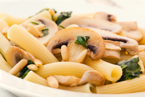 rigatoni champignon pinoli