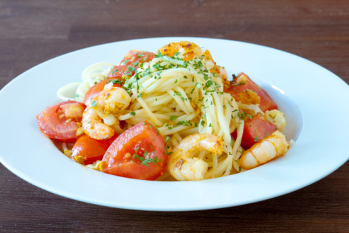 spaghetti gamberetti pomodorini