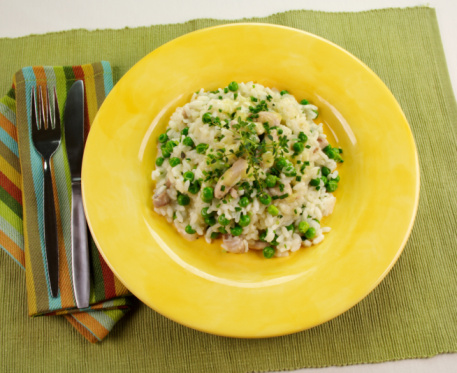 Risotto piselli pollo bambini