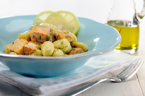 Gnocchi patate salmone affumicato broccoletti