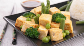 Tofu grigliato broccoli piselli