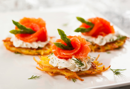 Rosti patate formaggio salmone Natale