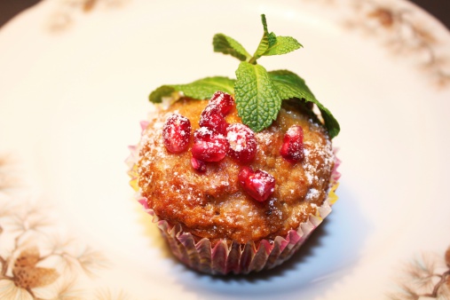 Muffin melagrana cioccolato bianco