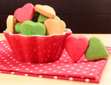 Biscotti colorati San Valentino 