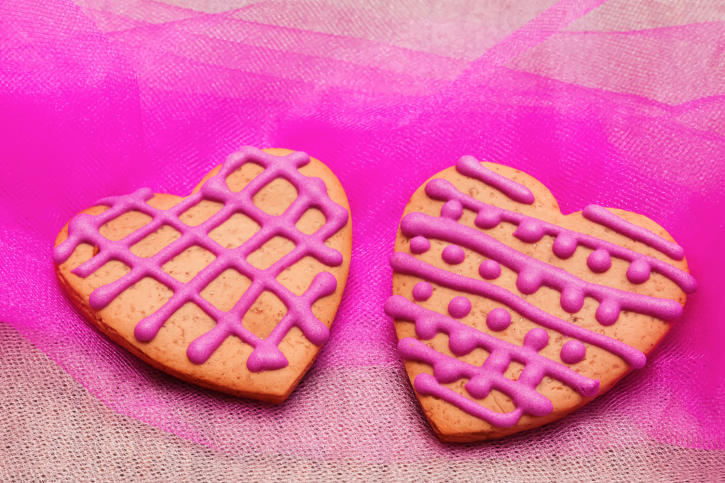 Biscotti glassati rosa San Valentino