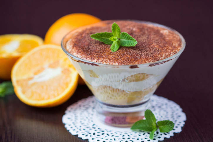 Tiramisù all'arancia senza uova