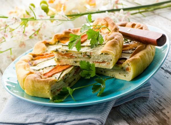 torta salata con zucchine e carote