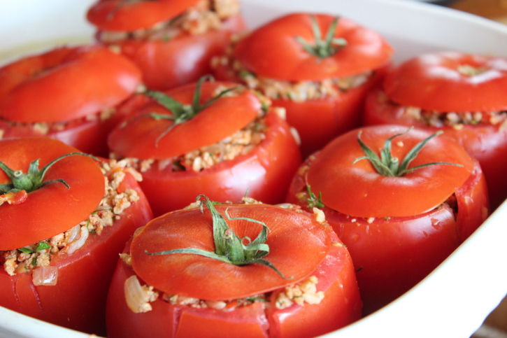 Pomodori ripieni di riso e carne dalla Prova del Cuoco