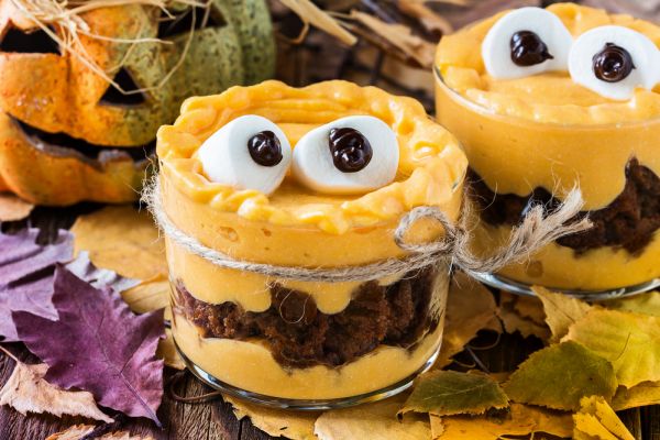 Budino di halloween con crema pasticcera