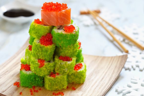Albero di Natale di sushi