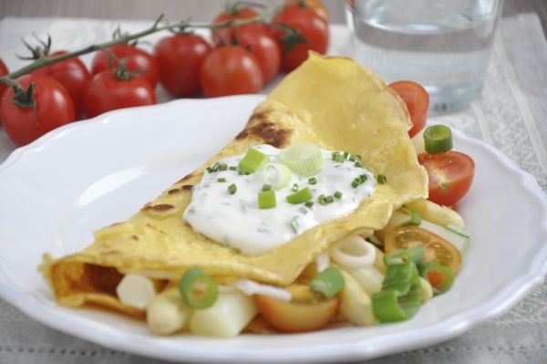 Omelette con verdure e philadelphia