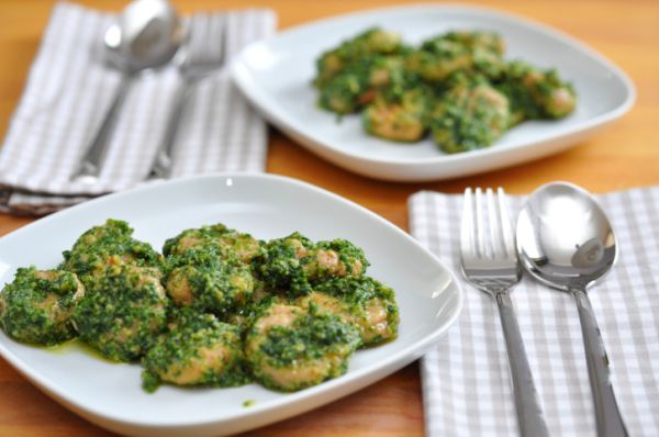 Gnocchi farina pesto zucchine