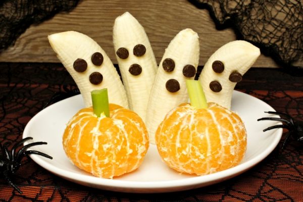 Fantasmini e zucche di frutta