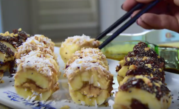 Come fare sushi banana un minuto (VIDEO)