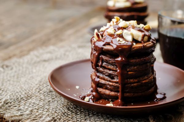 Pancakes al cacao e uva