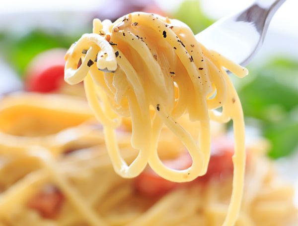 crocchette di pasta, Spaghetti alla carbonara di peperoni