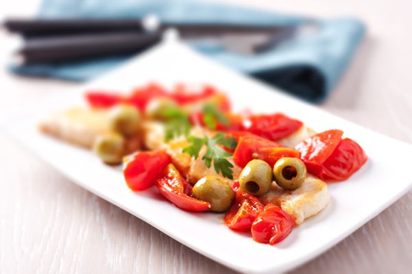 Nasello fritto con olive